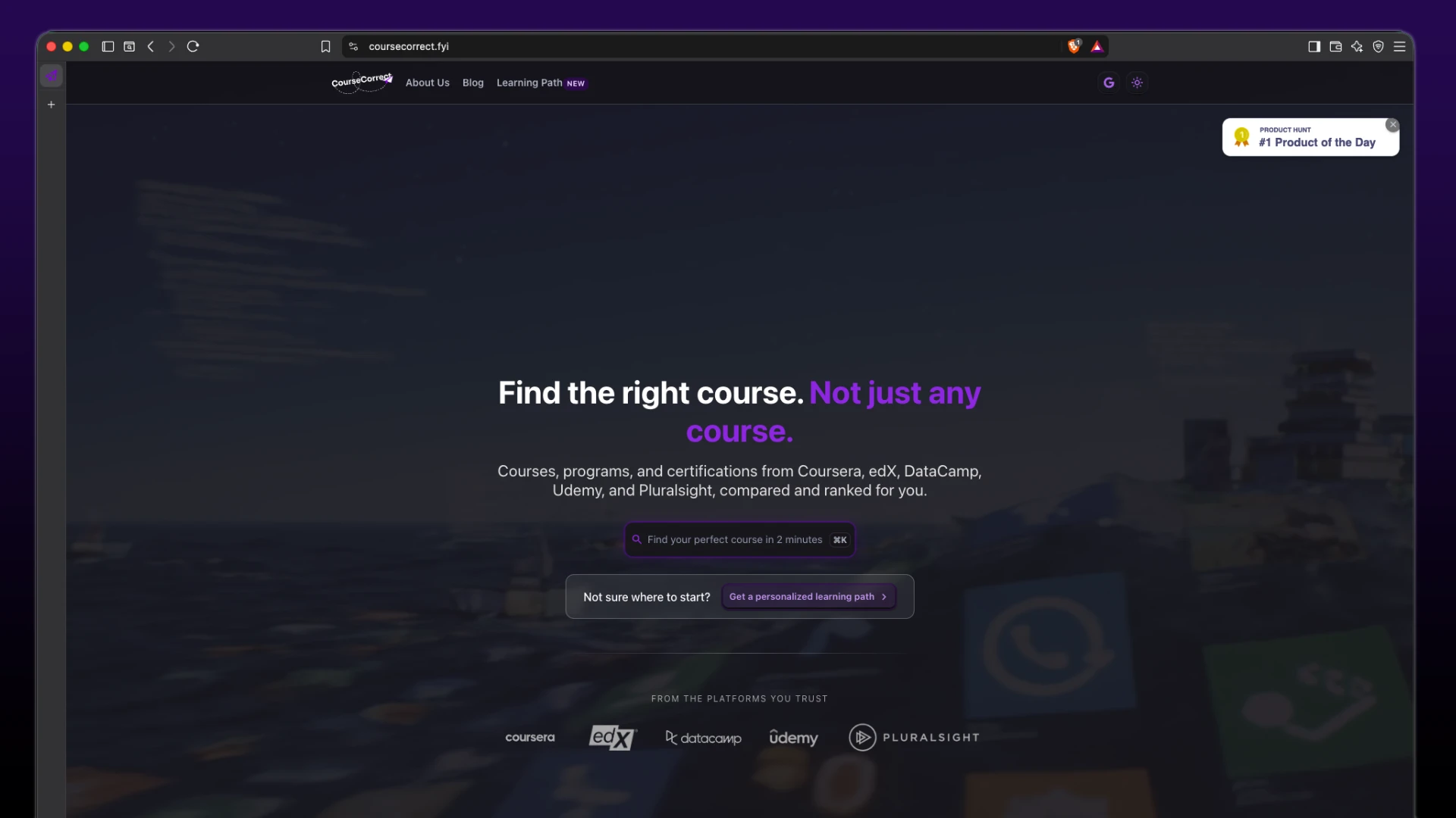 CourseCorrect: AI Learning Discovery Platform cover